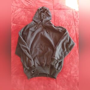 Dolls Kill Current Mood Distressed Black Sweater With Spiked Hood